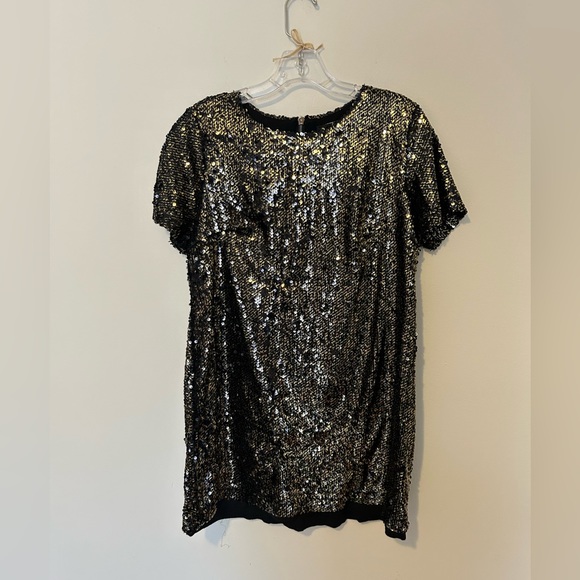 Vici top floor black gold sequin mini dress - Picture 3 of 7